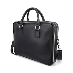 Porte-documents en cuir noir pour ordinateur portable | Sac messager de bureau fait main pour homme | Sac de travail avec bandoulière