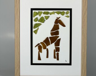 Sea Glass Art | Coastal Decor | Giraffe
