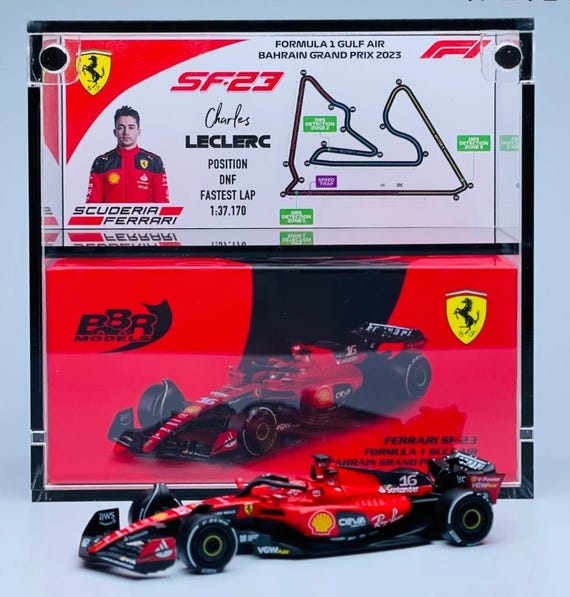1:64 BBR Ferrari F1 Formula 1 Charles Leclerc Acrylic Display Case