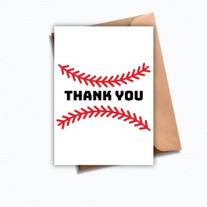 Biglietto di ringraziamento stampabile per baseball e softball 5x7