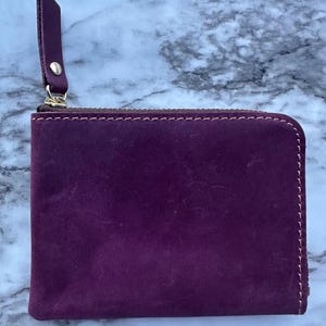 Unisex Zip Around Wallet, Leather Zipper Card Holder, Continental Wallet, Leather Zip Wallet, Custom with initials, Personalized Unique Gift