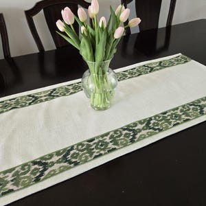 Table runner with embroidered tape