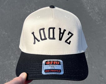 Zaddy Upside Down Hat, Father's Day Gift, Dad Hat, Upside Down Hats, Two Tone Hat, Mother's Day Gift, Joke Hat, Embroidered Hat, Holiday