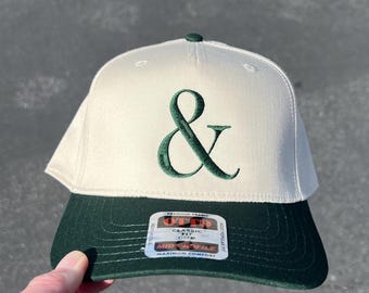 Ampersand Hat, & Hat, Upside Down Hats, Two Tone Hat, College Gift, Baseball Hat, Custom hat, Gift