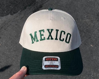Mexico Hat, Mexico Soccer Hat, Country Hat, Two Tone Hat, Embroidered hat, Futbol Hat, Mexico Apparel, Mexico Jersey
