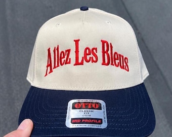 Allez Les Bleus Hat, France Soccer Hat, Country Hat, Two Tone Hat, Embroidered hat, Futbol Hat, France Apparel, France Jersey, Les Bleus