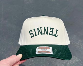 Tennis Upside Down Hat, Country Club, Two Tone Hat, Baseball Hat, Embroidered Hat, Tennis Girl, Trendy Tennis, Tennis Gift, Tennis Apparel