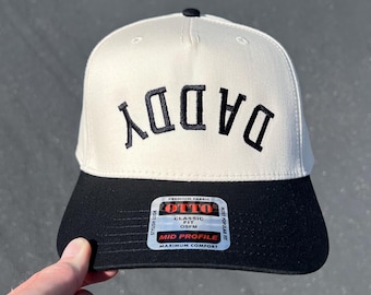 Daddy Upside Down Hat, Father's Day Gift, Dad Hat, Upside Down Hats, Two Tone Hat, Mother's Day Gift, Dad Joke, Embroidered Hat, Holiday