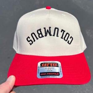 Columbus Upside Down Hat, Columbus Ohio Hat, City Hat, Upside Down Hats, Two Tone Hat, College Gift, Baseball Hat, Embroidered Hat