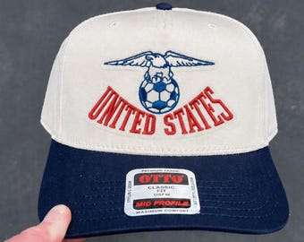 United States Hat, USA Soccer hat, Two Tone Hat, Fan hat, America 250, Custom hat, Embroidered hat, USA hat, United States of America
