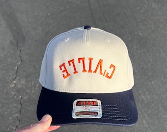 C'Ville Upside Down Hat, Charlottesville Virginia Hat, State Hat, Upside Down Hats, Two Tone Hat, College Gift, Custom hat, City Hat