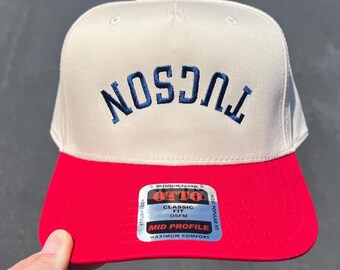 Tucson Upside Down Hat, Tucson Arizona Hat, City Hat, Upside Down Hats, Two Tone Hat, College Gift, Baseball Hat, Embroidered Hat, Custom