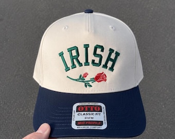 Irish Upside Down Hat, St. Patricks Day Hat, Leprechaun Hat, Upside Down Hats, Two Tone Hat, Baseball Hat, Embroidered Hat, Irish Rose