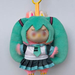 Handgemachtes Hatsune Miku Labubu Outfit für Teen Mädchen Puppenkleidung Geschenk für Enkelkind weiche Puppe Kostüm Labubu Cosplay Kostüm für V1 V2 V3