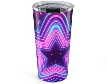 Vaso Neon Star Wave de 20 oz / Vaso retro Vaporwave Galaxy de los 80