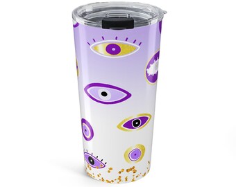 Vaso con diseño de ojo malvado morado de 20 oz / Diseño de amuleto protector