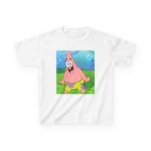 Bonita camiseta infantil de Patricio Estrella, divertida camiseta infantil, regalo de cumpleaños, ropa de dibujos animados, regalo para fans de Bob Esponja, ropa de verano