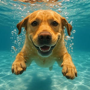 Custom Underwater Pet Portrait | Funny Dog or Cat Digital Art | Personalized Pet Illustration from Your Photo | Unique Gift for Pet Lovers