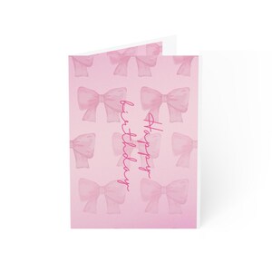 Elegante verjaardagskaartenset, roze strikontwerp, feestelijke kaarten voor vrienden, aanpasbare cadeaulabels, briefpapier, feestuitnodigingen