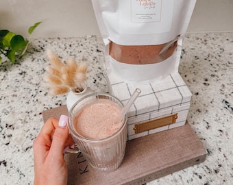 Organic Cacao Hot Chocolate Mix, Vegan Dairy Free Cocoa Powder, Monk Fruit Drink Blend, Self Care Wellness Gift, Rose Petal Infused Treat
