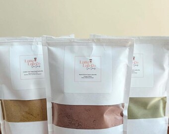 Custom Tea Gift Set, Matcha Chai Cacao Sampler, Dairy-Free Turmeric Latte Mix, Monk Fruit Sweetened Blend, Self Care Treat, Cozy Sip Bundle