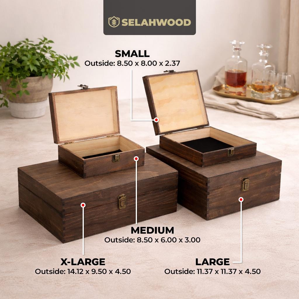 Custom Vintage Wooden Keepsake Box Personalized Engraved Memory Chest ...