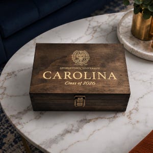 Class of 2026 Personalized Engraved Wood Graduation Keepsake Memory Chest Box Custom Senior Gift