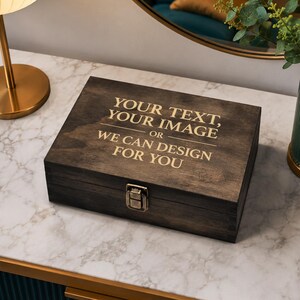 Personalized Engraved Wooden Keepsake Box | Custom Vintage Memory Chest Heirloom Gift for Anniversary Wedding