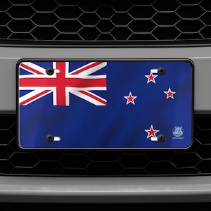 New Zealand Flag LICENSE PLATE Tag, Patriotic Kiwi Car Vanity Plate, Show National Pride, Sports Fan Gift, Decorative Aluminum Sign