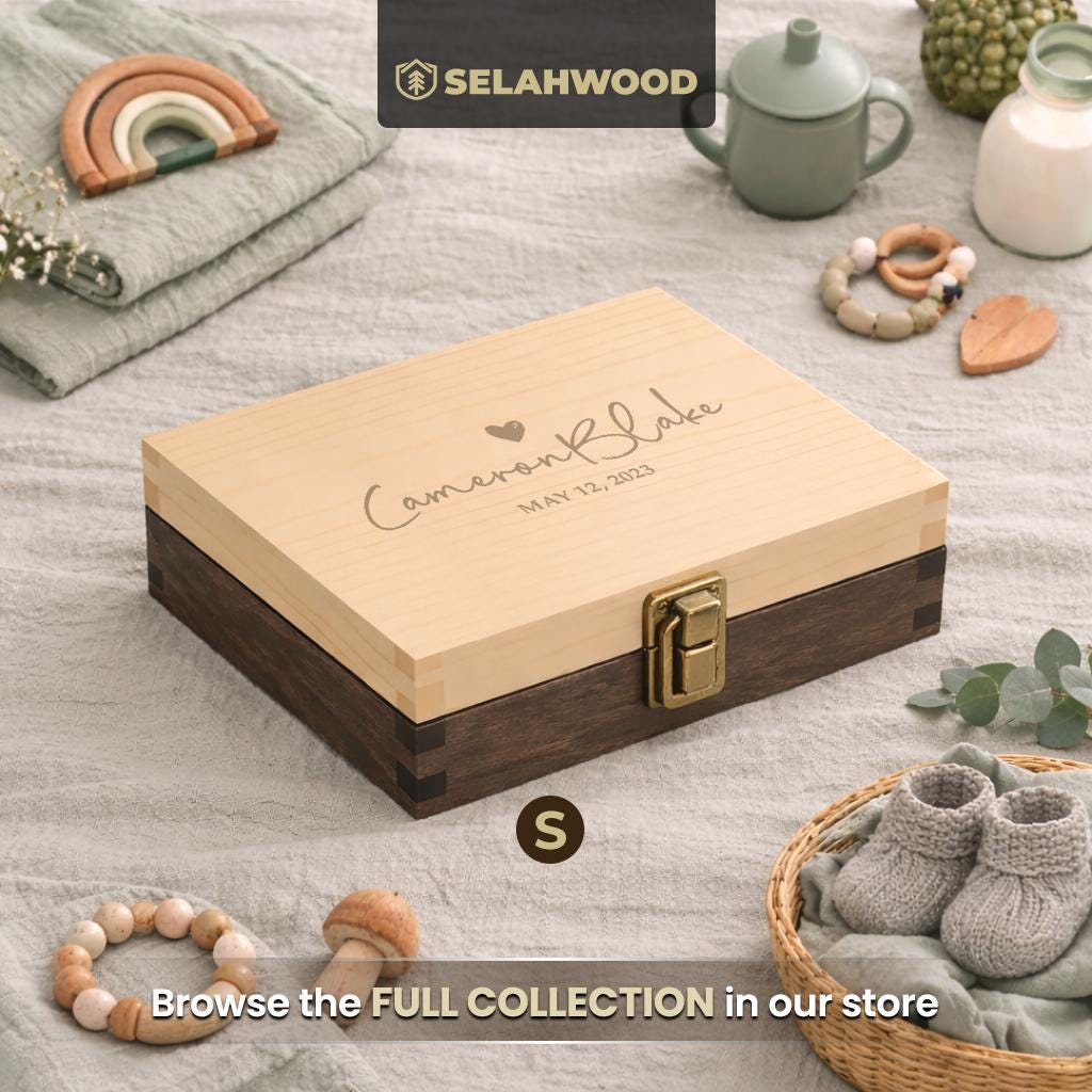 Personalized Engraved Wooden Keepsake Box - Custom Baby Memory Gift - Etsy