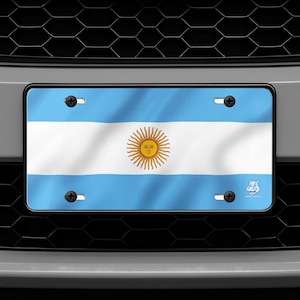 Argentinian Flag LICENSE PLATE Tag, Patriotic Argentina Car Vanity Plate, Show National Pride, Sports Fan Gift, Decorative Aluminum Sign