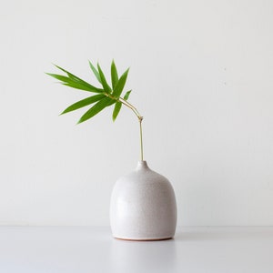 Vintage Studio Pottery Vase - Weedpot - Speckled White