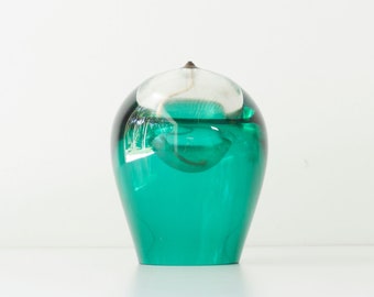 Vintage Modern Green Glass Oil Lamp