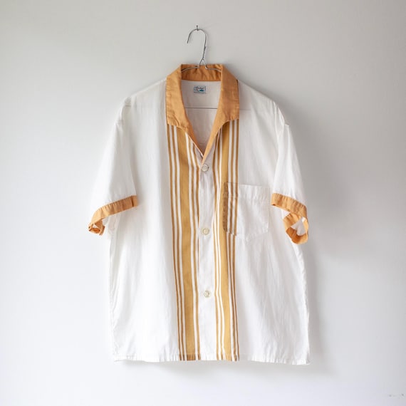 Vintage 1960s White Cotton Pennleigh Short Sleeved Shirt