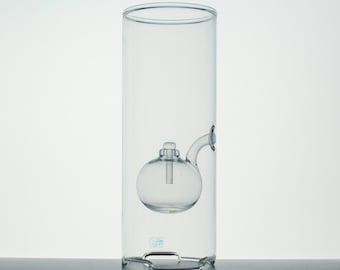 Vintage Modern Hand Blown Glass Oil Lamp - Wolfard