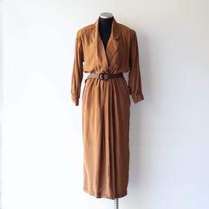 Vintage 1980s/90s Brown Silk Dress - Maggy London - Etsy Vintage 1980s/90s Brown Silk Dress - Maggy London - Etsy