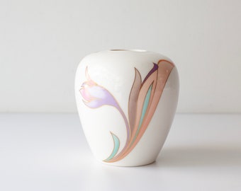 Vintage 1980s Modern Tropical Ceramic Vase - Toyo Japan