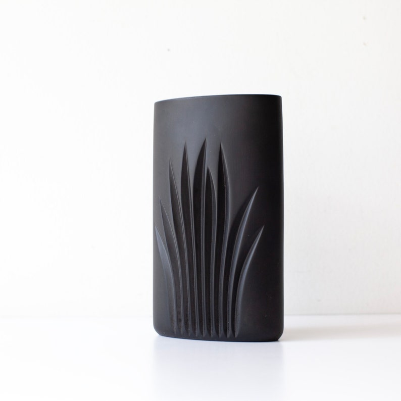 Vintage Rosenthal Germany Claus Josef Riedel Matte Black Porcelain Vase Studio Linie image 2