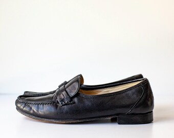 Vintage Bally of Switzerland Mathew Black Leather Loafers