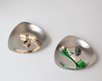 Vintage 1960s Stainless Steel Denmark Trinket Trays