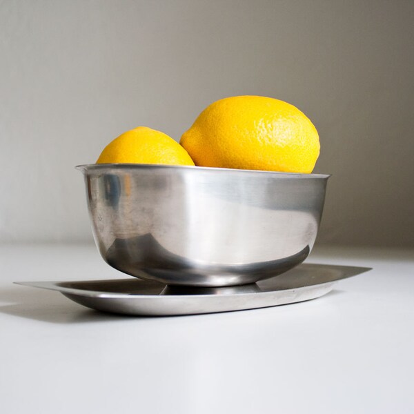 Vintage Scandinavian Modern Stainless Bowl