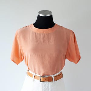 Vintage 1980s Peach Silk Blouse - Anna & Frank