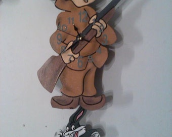 Elmer Fudd e Bugs Bunny bambini orologio a pendolo