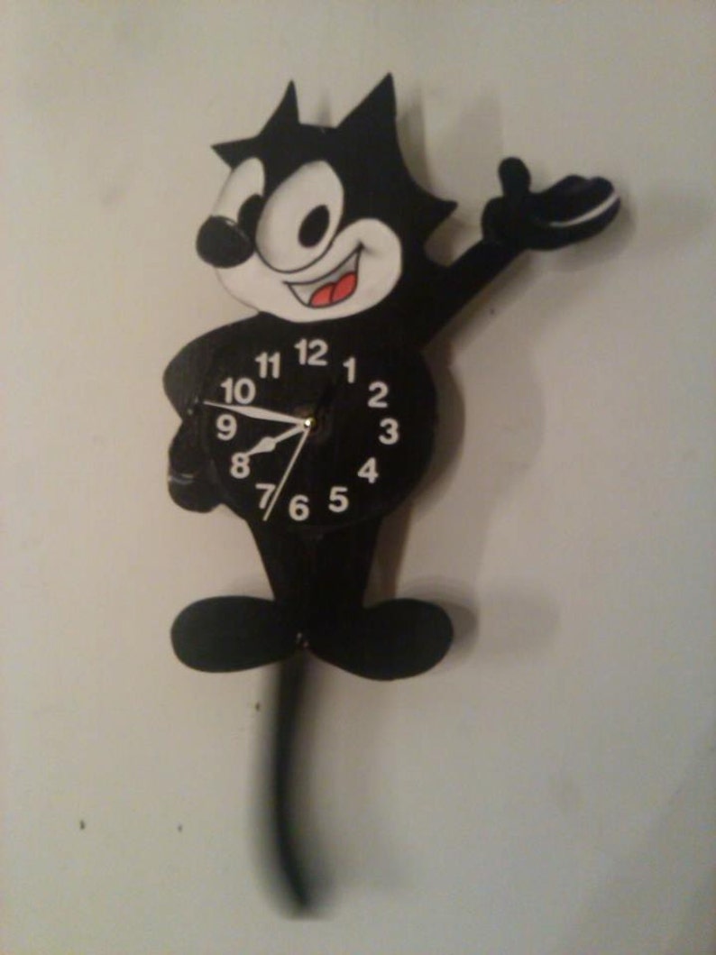 Felix the cat pendulum retro clock with swinging tail Etsy