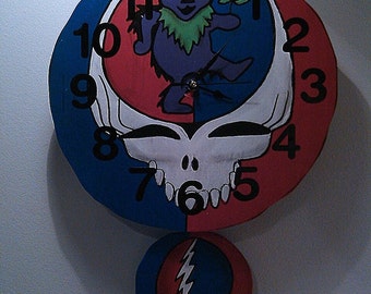 Grateful Dead Pendulum Wall Clock