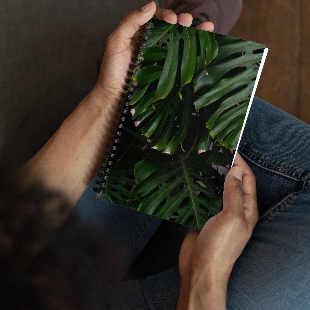 Tropical Leaves Spiral Notebook – Monstera Jungle Plant Cover Journal ...
