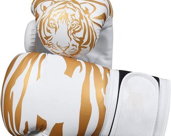 Tiger Print Boxing Gloves,genuine Cow Hide Leather,muai Thai