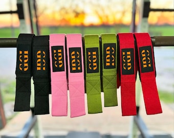 Custom Padded Neoprene Lifting Straps, Adjustable Workout Straps