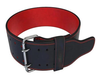 Custom Leather Powerlifting Belt, 10mm/13mm Gym Training Belt