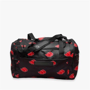 Può includere: Borsa da viaggio nera con motivo a nuvole rosse. La borsa ha una tracolla e due manici. Una piccola tasca è presente sul davanti. Ideale per viaggi o per trasportare attrezzature sportive.